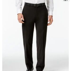 NEW Calvin Klein Slim-Fit Solid Dress Pants 40 x 30 Black Flat Front NWT